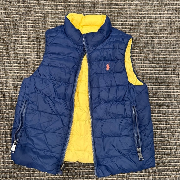 Polo by Ralph Lauren Blue and Yellow Reversible Vest - Picture 1 of 3
